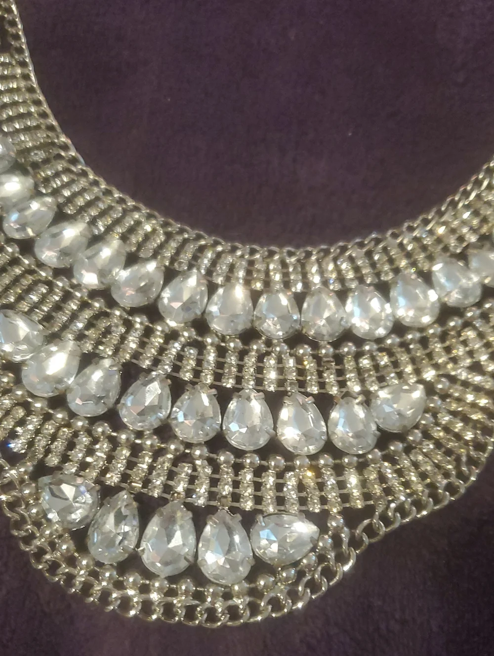Silver And Rhinestone Necklace